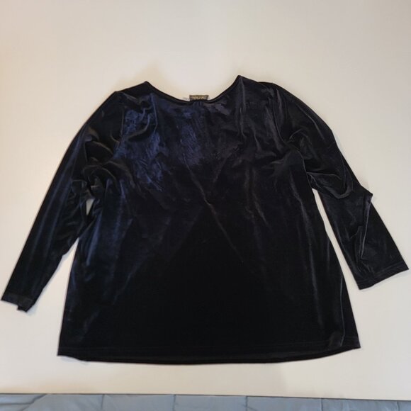 Vintage 90s Bob Mackie Top Wearable Art Embellished Peacock Black Artsy 3X - Picture 11 of 11